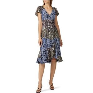 Parker Silk Multicolor Snake Print Delia Dress Size 12